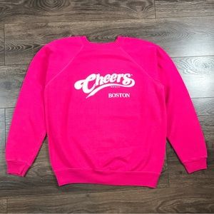 Cheers Boston Women’s Vintage 80’s Television Show Pink Pullover Sweatshirt Sz L